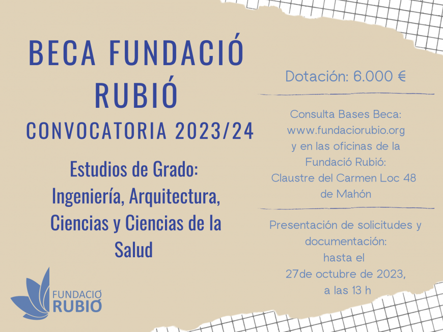 Beca "Fundación Rubió" - 2023/24